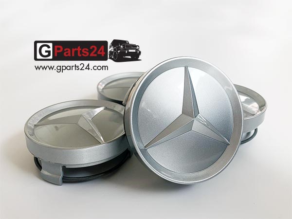 Anwendbar auf Silber 4pcs Auto Nabenkappe für Mercedes Benz 75MM Nabenkappen  Nabenkappen Mittelrad A
