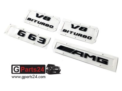 G-Klasse G63 AMG Typkennzeichen Emblem Set schwarz