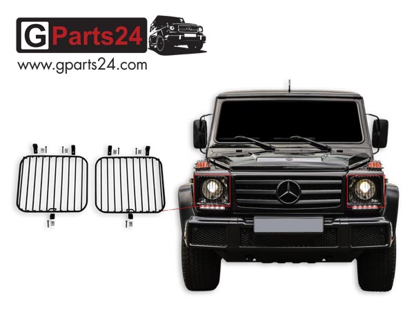 G-Klasse Scheinwerfer Schutzgitter Steinschlag Frontscheinwerfer w463 Set Baujahr 1990 bis 2018 A4638800085 A4638840315 A4638840415 A4638840515