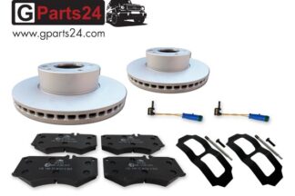 G-Klasse Bremse vorne Reparatursatz Vorderachse bei innenbelüftete Bremsscheiben Belagsensor Bremsbeläge ab Ident X204078 w463 G350 G500 A1695401617 A4634210312 A0019900914 HWA4634210091 HWA4639910060