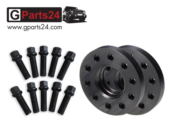 G-Klasse Spurdistanzplatten 15 mm pro Rad schwarz 30 mm pro Achse Spurverbreiterung Distanzscheibe inklusive Radschrauben G63 w463a w465 B30958410