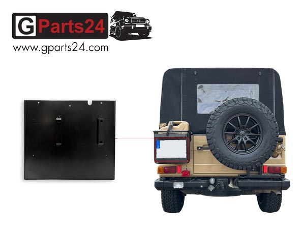 Puch 230GE Kennzeichenhalter Kanister hinten Kennzeichenblende Flügeltür links Kennzeichenschild ÖBH w460 w461 A 461 880 03 58